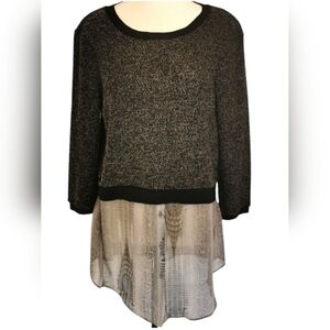 Elie Tahari For Design Nation Crew Neck Layered Sweater - Sz M Open To Offers
